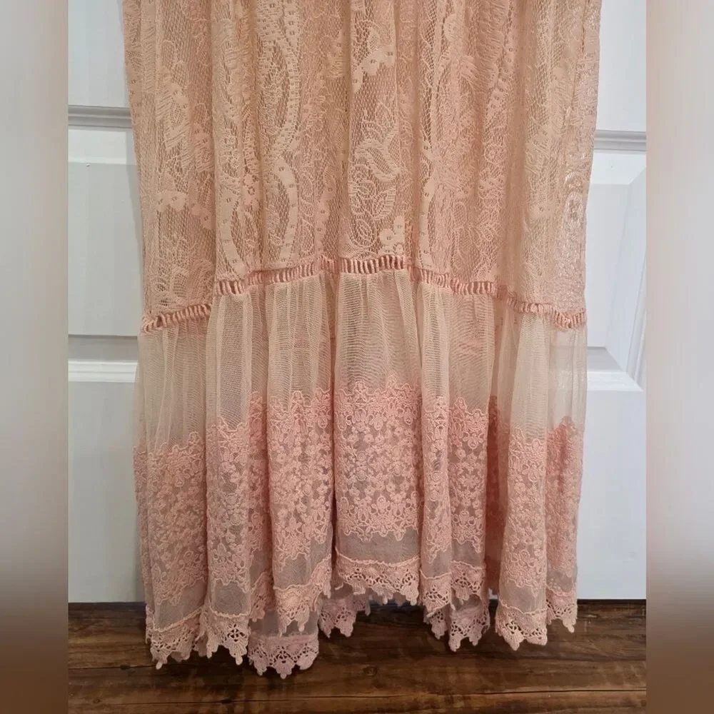 Torrid Blush/peach Lace Maxi Dress
